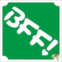  5x5 cm-es Csillámtetoválás sablon - BFF! 119