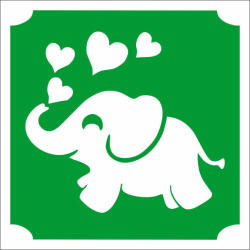  5x5 cm-es Csillámtetoválás sablon - Elefánt 243