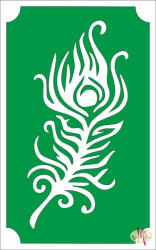  8x5 cm-es Csillám tetoválás sablon - Páva toll 113 - mkbazar