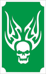  Csillámtetoválás sablon 8x5 cm - Lángoló koponya 139