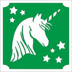 5x5 cm-es Csillámtetoválás sablon - Unikornis 430