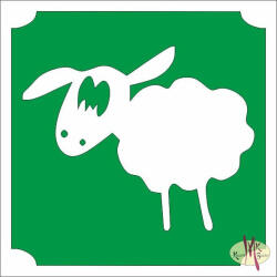  5x5 cm-es Csillámtetoválás sablon - Bárány 220