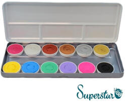  Superstar 12 színű arcfesték készlet - Gyöngyház és Pasztell /12 colours DUO SHIMMER- AND PASTEL palette/