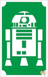  8x5 cm-es Csillámtetoválás sablon - Star Wars, R2-D2 130 - mkbazar