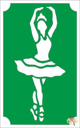  8x5 cm-es Csillámtetoválás sablon - Balerina 74