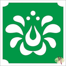  5x5 cm-es Csillámtetoválás sablon - Magyar motívum virág 256