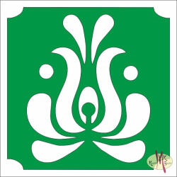  5x5 cm-es Csillámtetoválás sablon - Magyar motívum virág 250