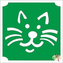  5x5 cm-es Csillám tetoválás sablon - Cica 384