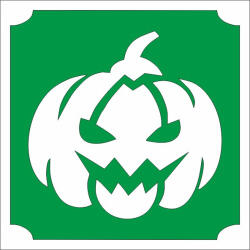  5x5 cm-es Csillám tetoválás sablon - Halloween tök 232