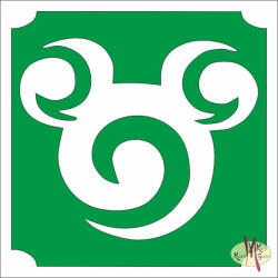  5x5 cm-es Csillámtetoválás sablon Mickey egér 416
