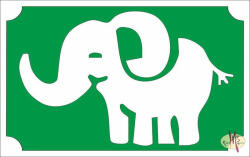  8x5 cm-es Csillámtetoválás sablon - Elefánt 24