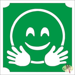  5x5 cm-es Csillám tetoválás sablon -Emoji, Smile 321 - mkbazar