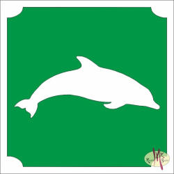  5x5 cm-es Csillámtetoválás sablon - Delfin 361