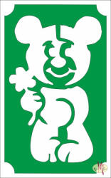  8x5 cm-es Csillámtetoválás sablon - Maci virággal 68