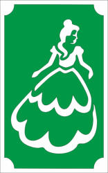  8x5 cm-es Csillámtetoválás sablon - Hercegnő 76