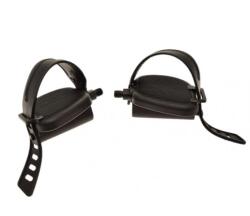 WMX Set pedale bicicleta + ratrape cauciuc, filet 1 2, culoare negru (AWR0097)