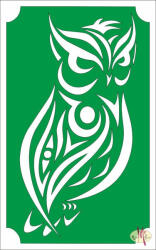  8x5 cm-es Csillámtetoválás sablon - Bagoly 90 - mkbazar