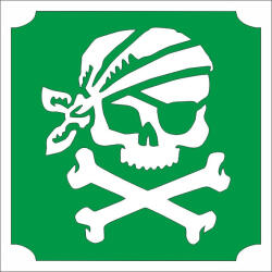  5x5 cm-es Csillám tetoválás sablon - Kalóz 357