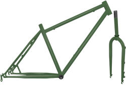 RMS Kit Cadru+Furca Fat Bike Otel Verde Militar Mat (4959726JKRM)