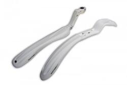 DSX Set 2 aparatori roti biciclete, Simpla Raptor, SDE, din plastic, culoare alb (B304)