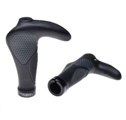 WMX Set 2 mansoane biciclete ergonomice cu coarne, LockOn, culoare gri negru (AWR2237)