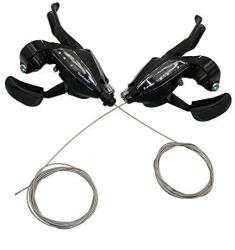 Shimano Manete Schimbator Frana Shimano St-Ef500-4A, 8X3 Vit. , 4 Degete, Pt. Frana V-Brake, Cablu Camasa Schimbator (Sp41) Frana Standard Negru, Negru, Ambalat Ind (ESTEF5004PV8A3)