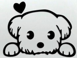 Kutya visszapillantó tükör matrica (2 db)