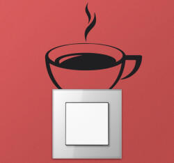  Villanykapcsoló falmatrica kávé