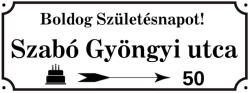  Egyedi utcatábla szülinapi