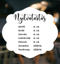  Prémium nyitvatartás matrica 17