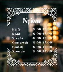  Prémium nyitvatartás matrica 23