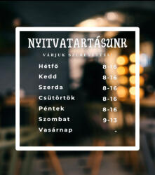  Prémium nyitvatartás matrica 9