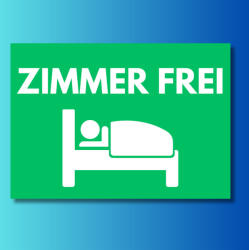 ZIMMER FREI tábla grafikával