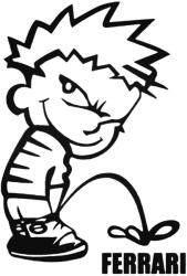  Calvin pisil Ferrari - Szélvédő matrica