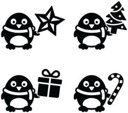  Karácsonyi pingvinek szett Matrica (30 cm)