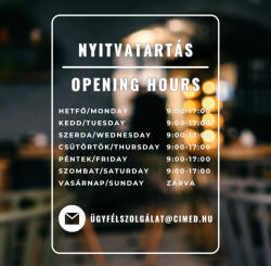  Prémium nyitvatartás matrica 13