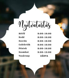 Prémium nyitvatartás matrica 16