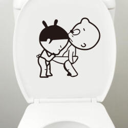  WC matrica kukkoló baba