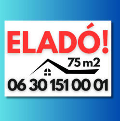  Eladó tábla négyzetméterrel