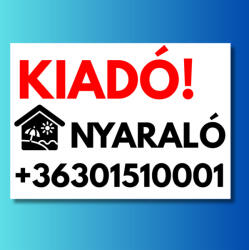  Kiadó nyaraló tábla