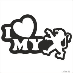 I Love My Peugeot embléma matrica
