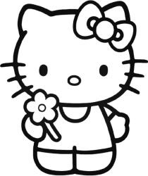 Hello Kitty matrica virággal