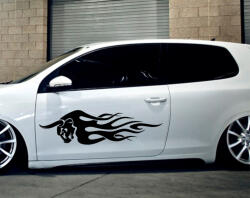  Lángoló bika tuning matrica (30x100 cm)