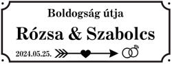  Egyedi utcanév tábla nászajándék