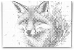  PontPöttyöző - Róka levelekkel Méret: 40x60cm, Keretezés: Kartonlemezen, Szín: Fekete