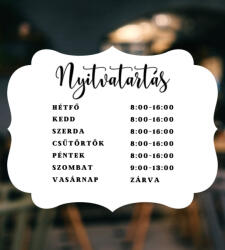  Prémium nyitvatartás matrica 15