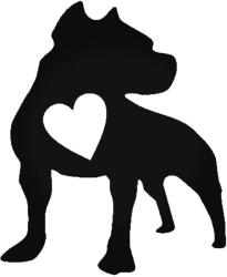  Pitbull szívvel "1" matrica