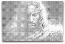  PontPöttyöző - Jézus töviskoronával Méret: 40x60cm, Keretezés: Keret nélkül (csak a vászon), Szín: Zöld