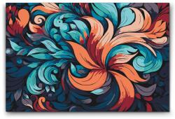  Festés számok szerint - Absztrakt levelek Méret: 20x30cm, Keretezés: Keret nélkül (csak a vászon)