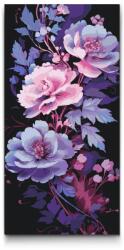  Festés számok szerint - Kékeslila rózsák Méret: 40x80cm, Keretezés: Keret nélkül (csak a vászon)